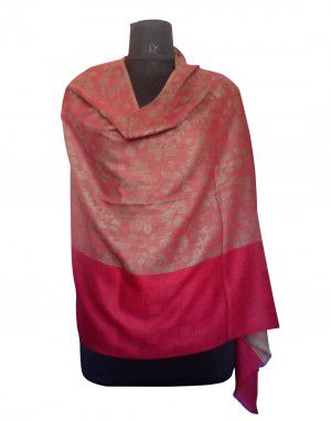 Woolblend Printed Stole Red Colour